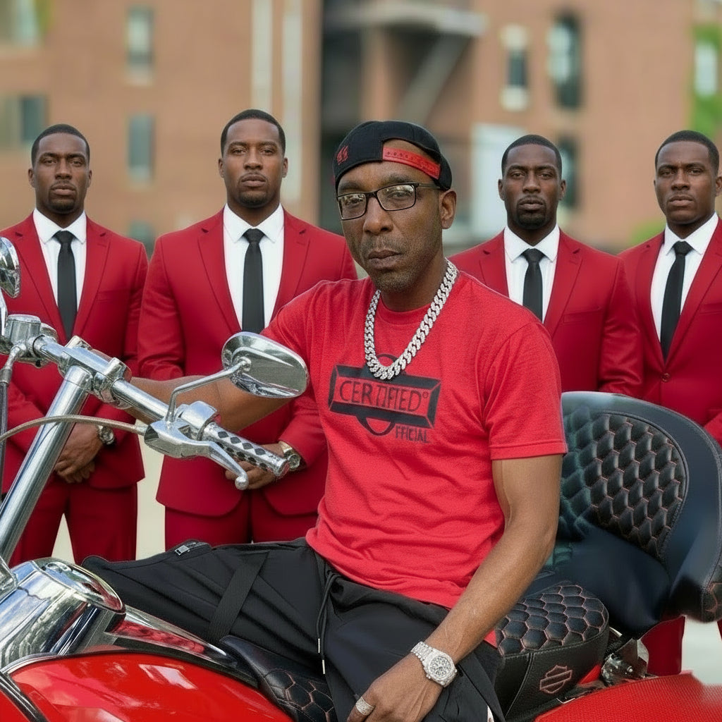 UNISEX > CHAPTAH TEW: OFFICIAL FASHION UNISEX SLIM FIT CREW NECK SHIRT; 2ND EDITION; ORIGINAL; SHORT SLEEVE; VINYL PRINT.