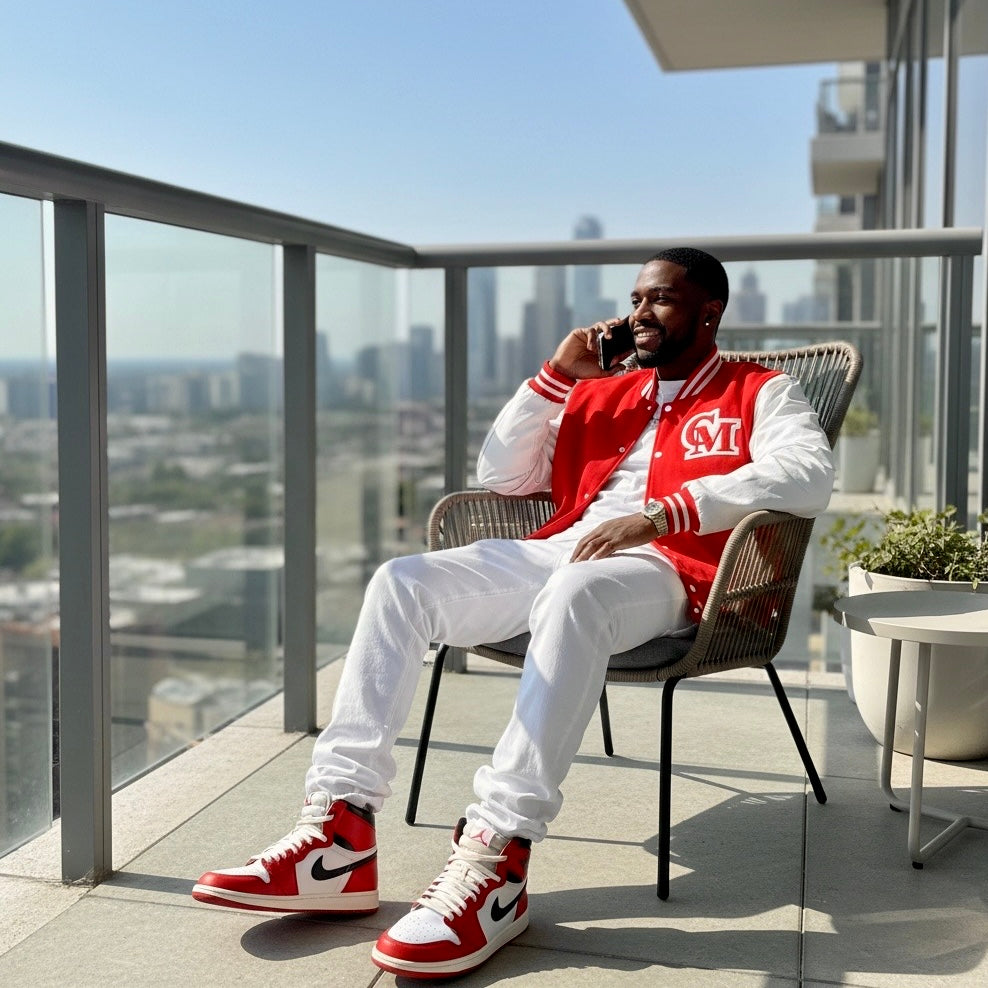 CMALE > TEAM CERTIFIED VARSITY JACKET: OFFICIAL MEN/ BOYS GENUINE LEATHER/ WOOL VARSITY JACKET; ORIGINAL DESIGN; APPLIQUE/EMBROIDERY PRINTS.