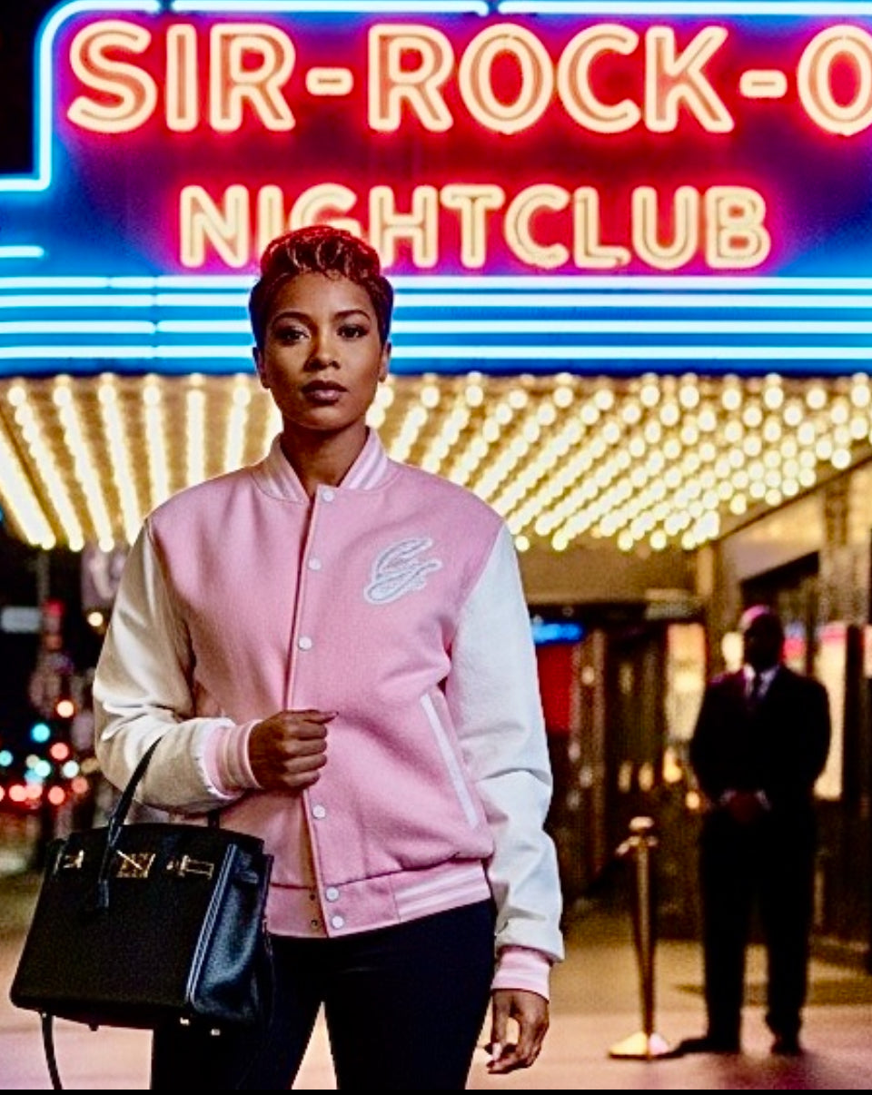 CFEMALE > TEAM CERTIFIED VARSITY JACKET: WOMEN/ GIRLS FASHION GENUINE LEATHER/ WOOL VARSITY JACKET; ORIGINAL DESIGN; APPLIQUE/ EMBROIDERY PRINT.