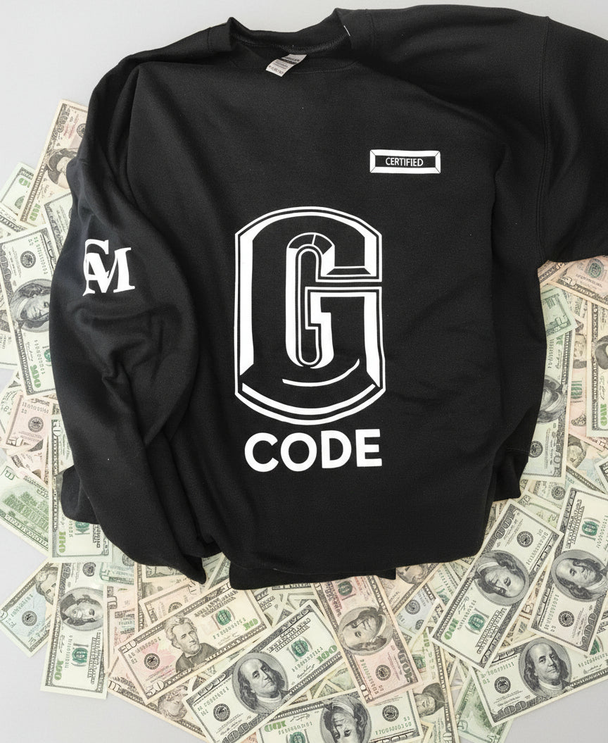CMALE >  'G' THANG SWEATSHIRT: MEN'S FASHION SWEATSHIRT; CREW NECK; LONG SLEEVE; ORIGINAL DESIGN; VINYL/DTFILM PRINT.