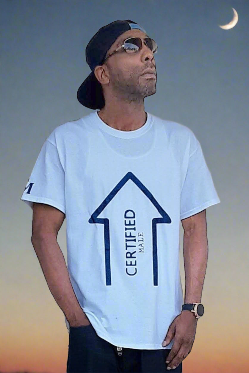 CMALE > THE H.M.I.C: MEN'S FASHION SLIM FIT CREW NECK SHIRT; SHORT SLEEVE; ORIGINAL DESIGN; VINYL PRINT.