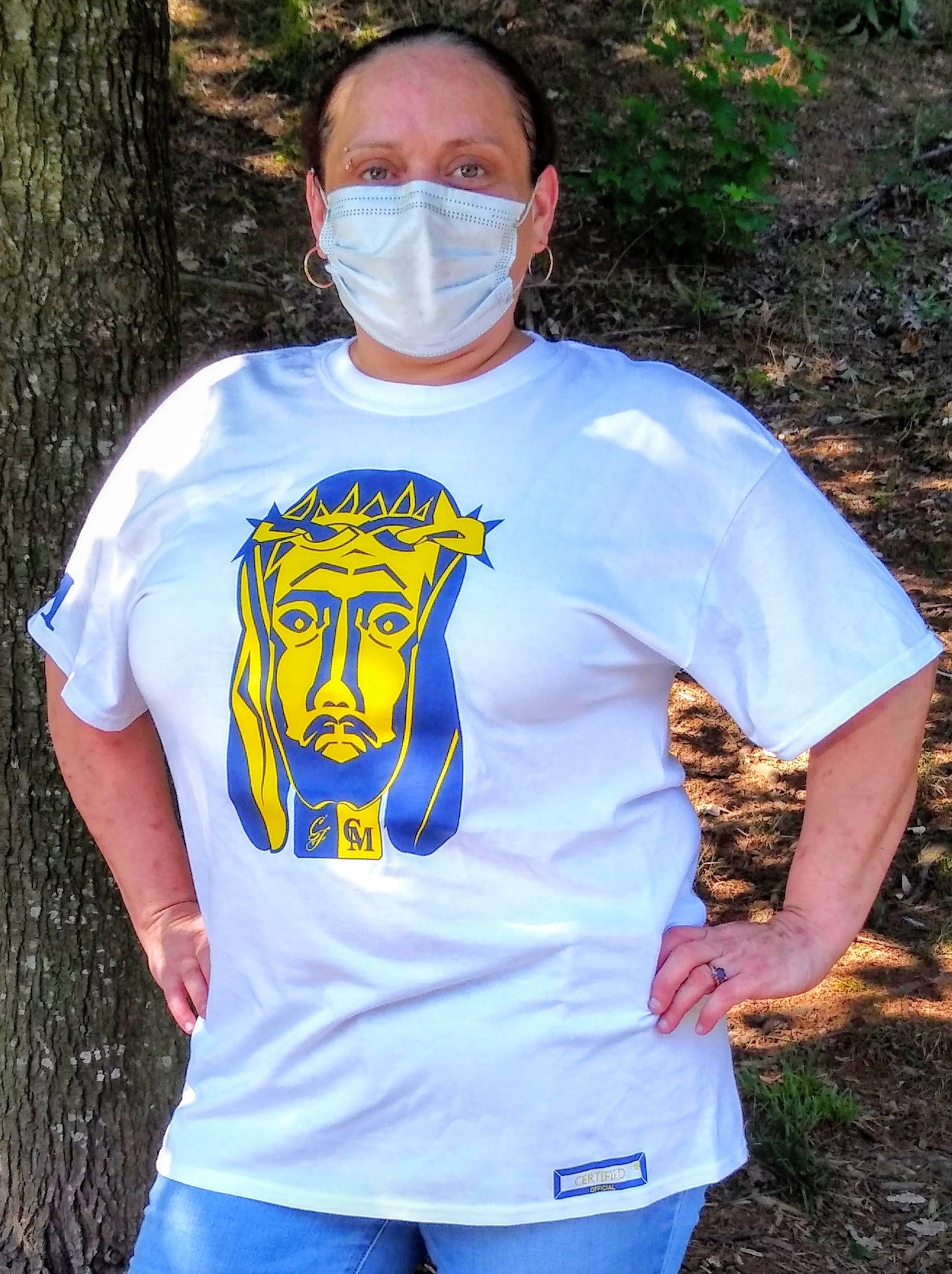 UNISEX > JESUS PEACE: FASHION SLIM FIT CREW NECK SHIRT; ORIGINAL DESIGN; SHORT SLEEVE; SCREEN PRINT.