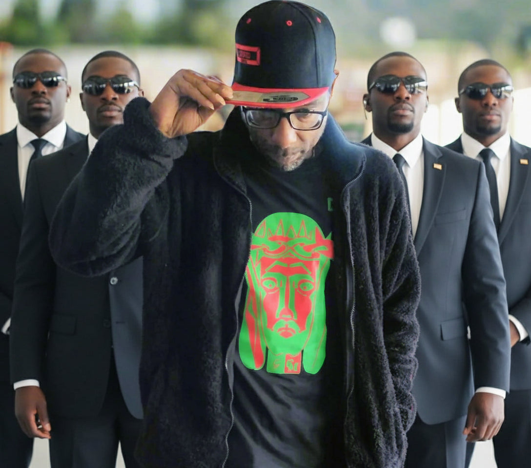 UNISEX > JESUS PEACE: FASHION SLIM FIT CREW NECK SHIRT; ORIGINAL DESIGN; SHORT SLEEVE; SCREEN PRINT.